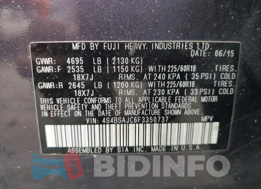 4S4BSAJC6F3350737 Photo# 10