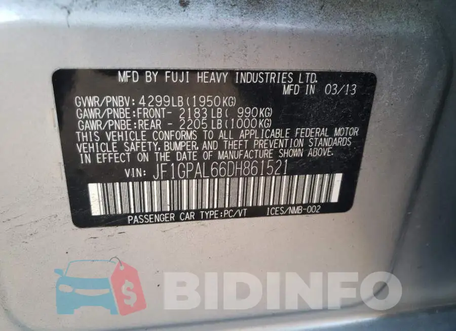 JF1GPAL66DH861521 Photo# 12