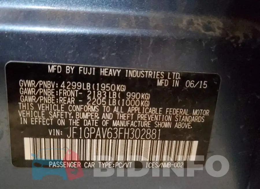 JF1GPAV63FH302881 Photo# 10