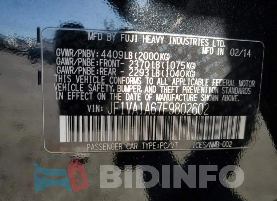 JF1VA1A67F9802602 Photo# 12