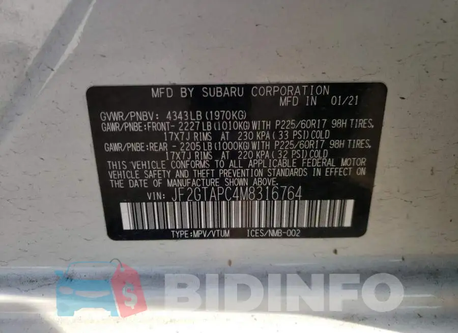 JF2GTAPC4M8316764 Photo# 10