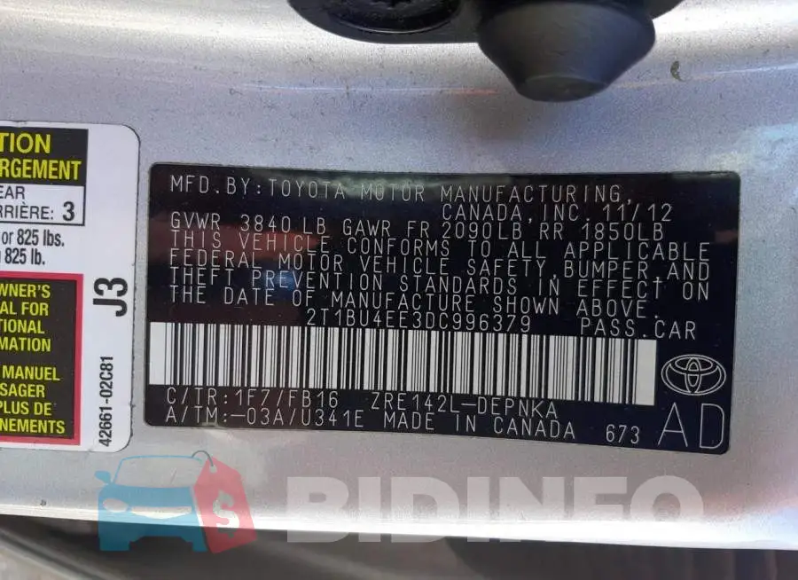 2T1BU4EE3DC996379 Photo# 10