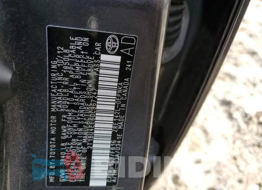 2T1BU4EE6DC967247 Photo# 10