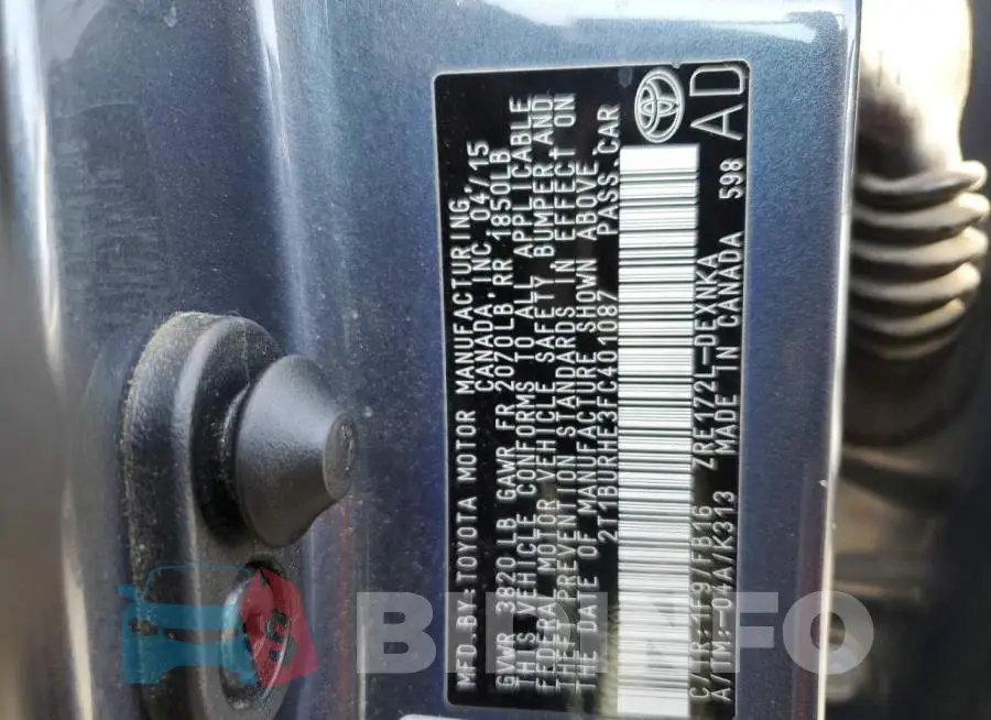 2T1BURHE3FC401087 Photo# 10