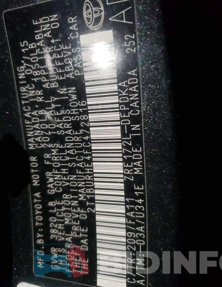 2T1BURHE4FC472816 Photo# 10