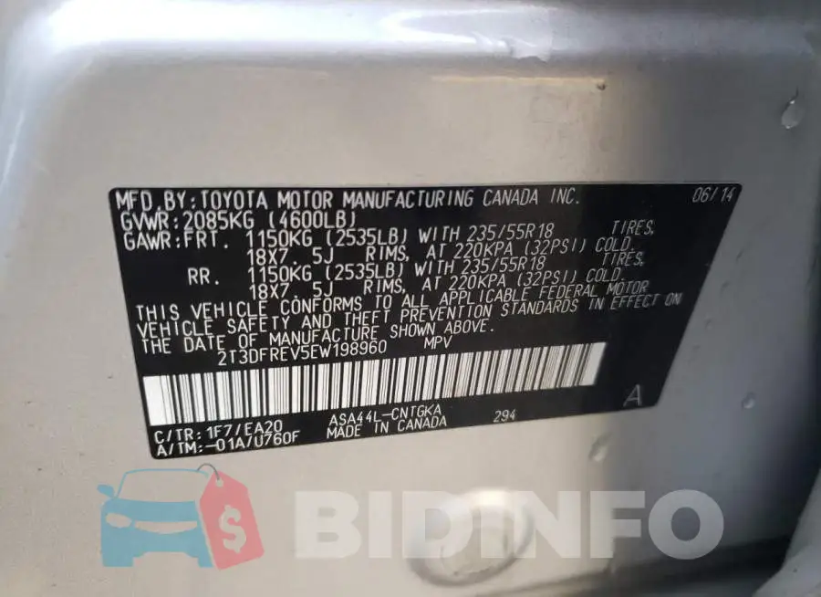 2T3DFREV5EW198960 Photo# 10