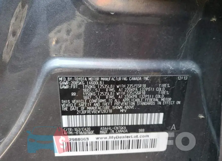 2T3DFREV6EW128318 Photo# 10