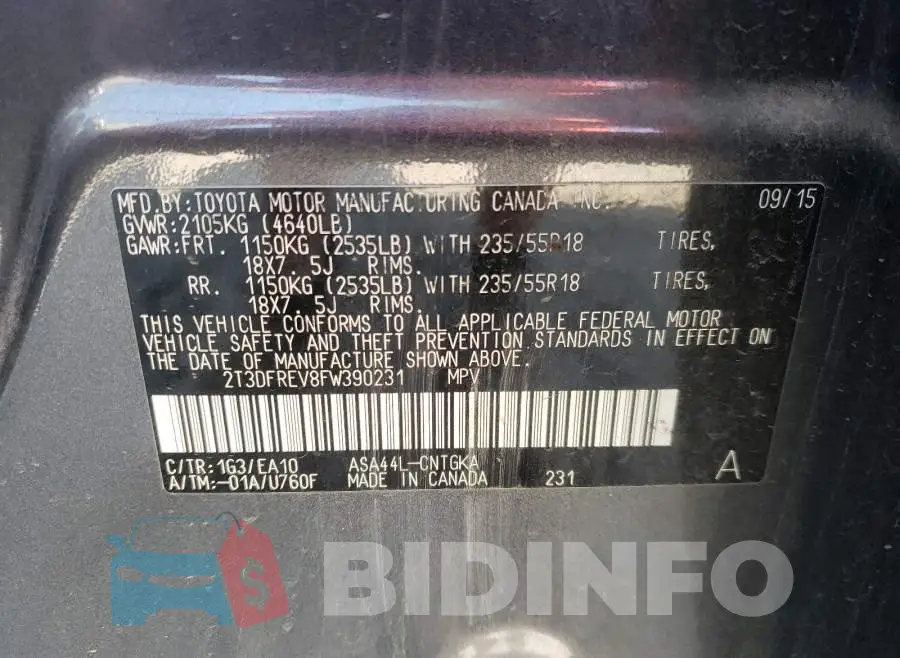 2T3DFREV8FW390231 Photo# 10