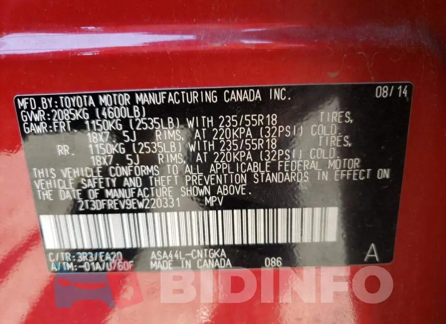 2T3DFREV9EW220331 Photo# 10