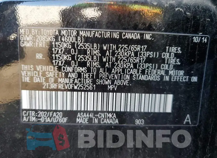 2T3RFREV0FW252561 Photo# 10