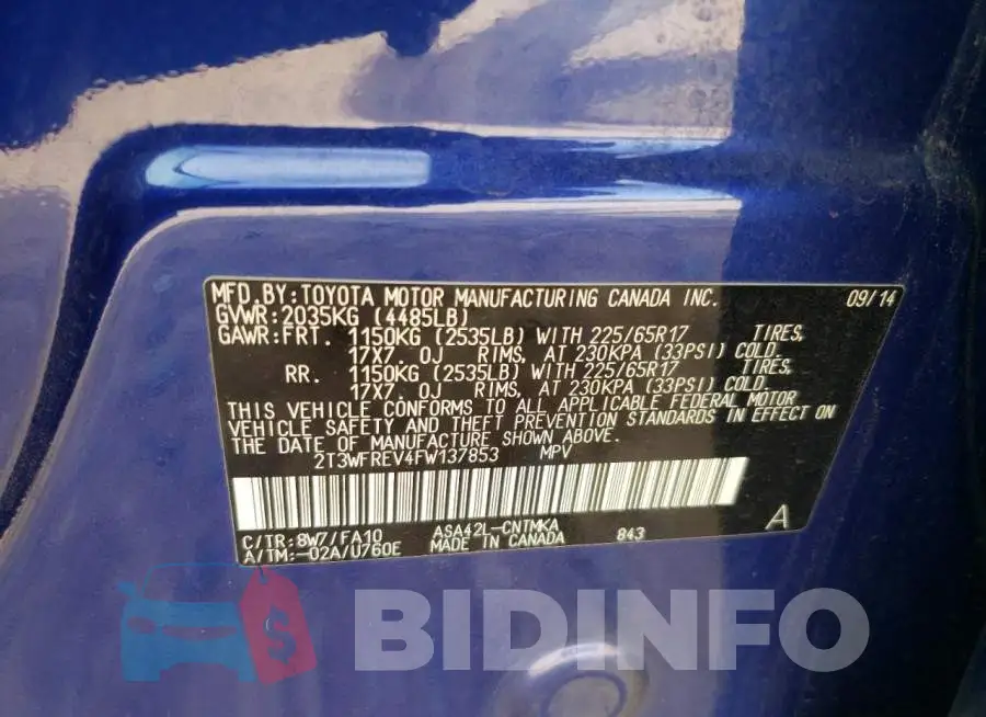 2T3WFREV4FW137853 Photo# 10