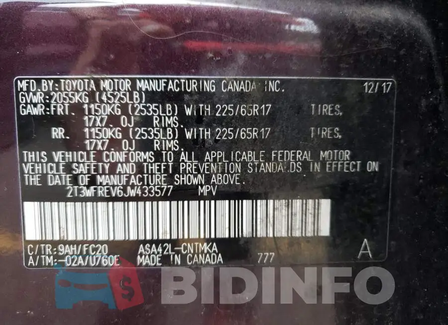 2T3WFREV6JW433577 Photo# 10