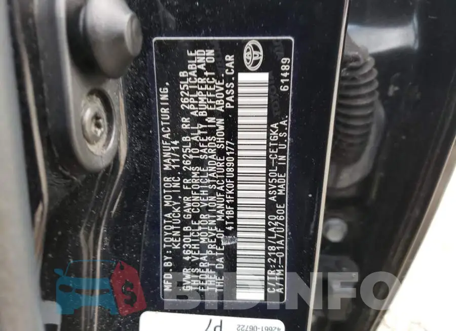 4T1BF1FK0FU890177 Photo# 13