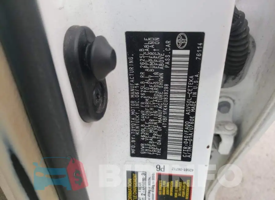 4T1BF1FK4EU838288 Photo# 13