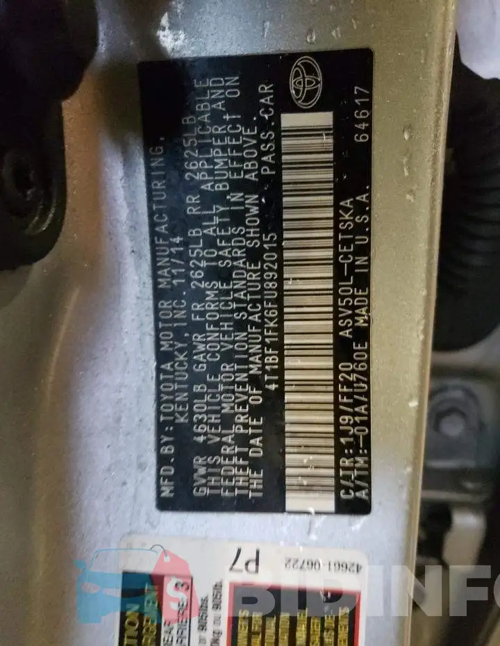 4T1BF1FK6FU892015 Photo# 10