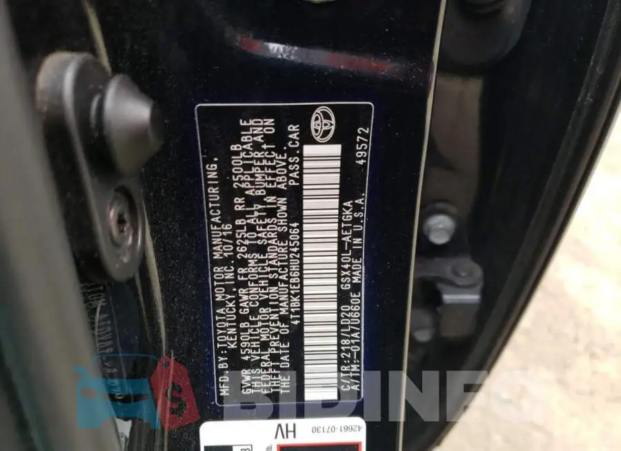 4T1BK1EB6HU245064 Photo# 12