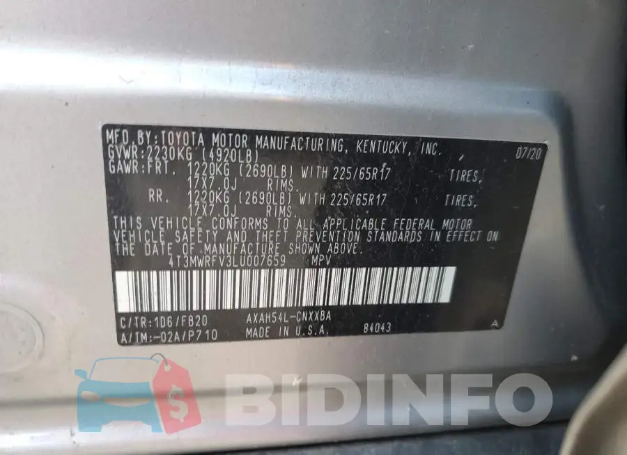 4T3MWRFV3LU007659 Photo# 13