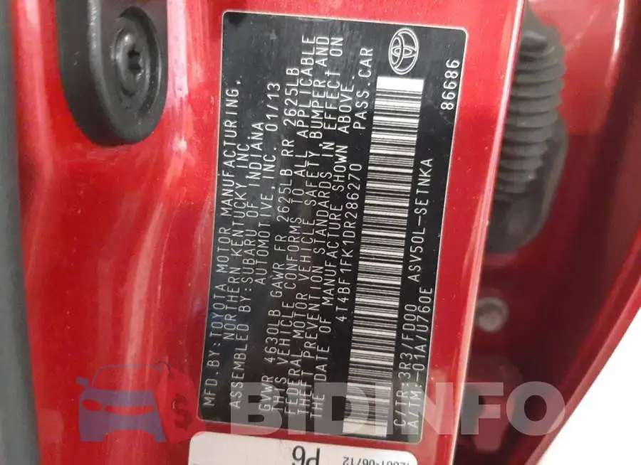 4T4BF1FK1DR286270 Photo# 12