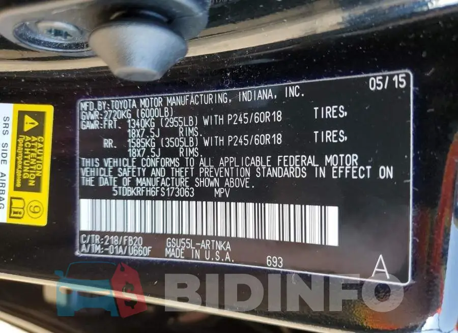 5TDBKRFH6FS173063 Photo# 13
