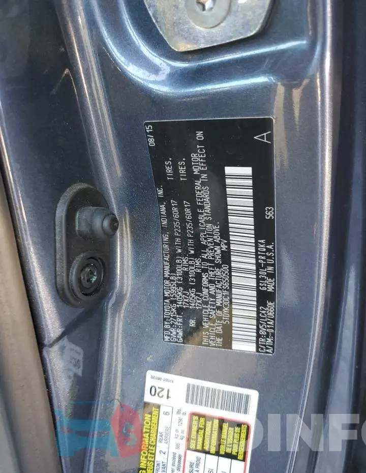 5TDYK3DC1FS650500 Photo# 10