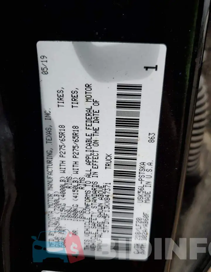 5TFDY5F13KX847371 Photo# 10