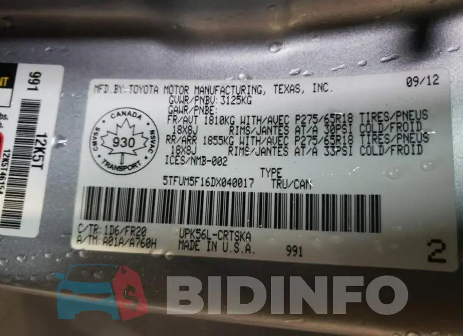 5TFUM5F16DX040017 Photo# 10