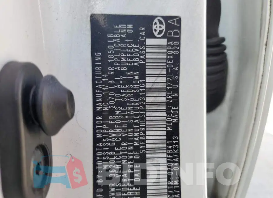 5YFBPRHE5FP231161 Photo# 10
