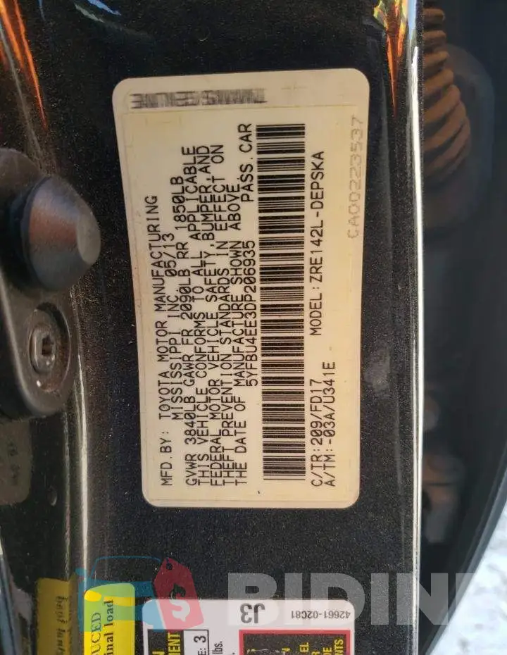 5YFBU4EE3DP206935 Photo# 10