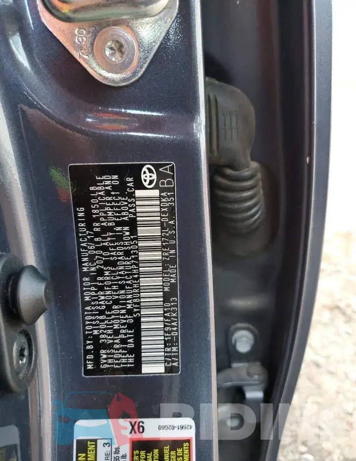 5YFBURHE4HP713051 Photo# 12