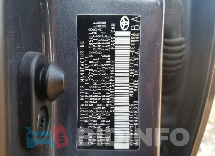 5YFBURHE5FP219603 Photo# 10