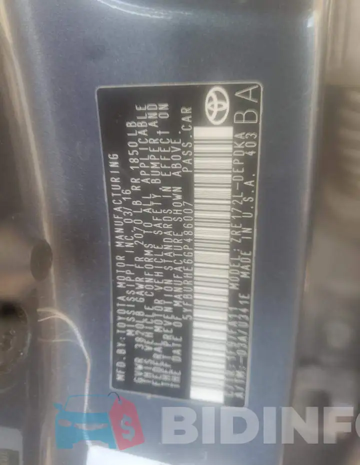 5YFBURHE6GP486007 Photo# 10