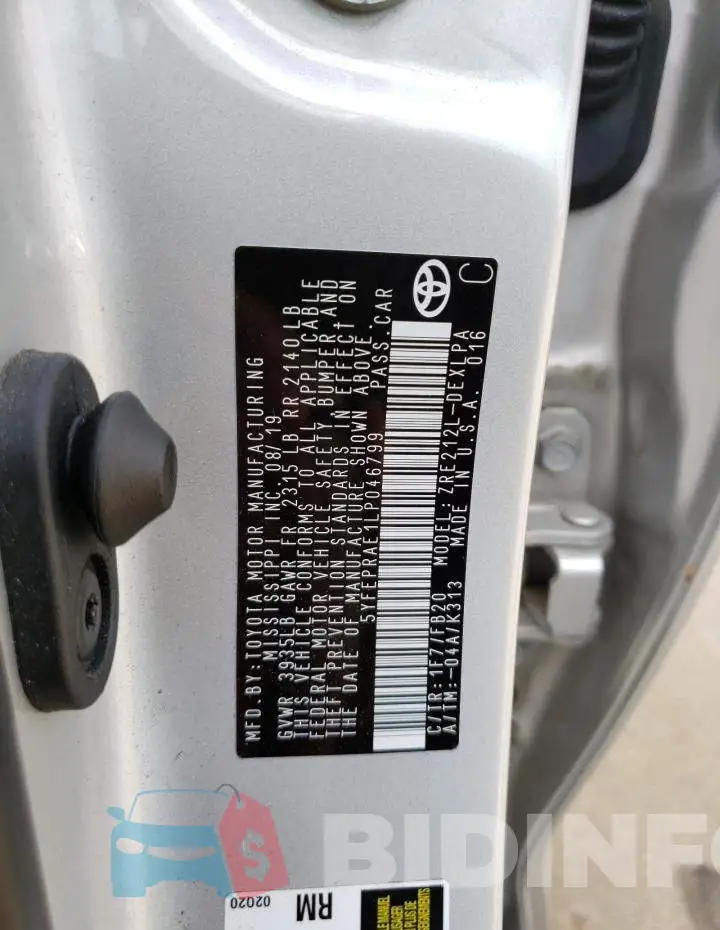5YFEPRAE1LP046799 Photo# 10