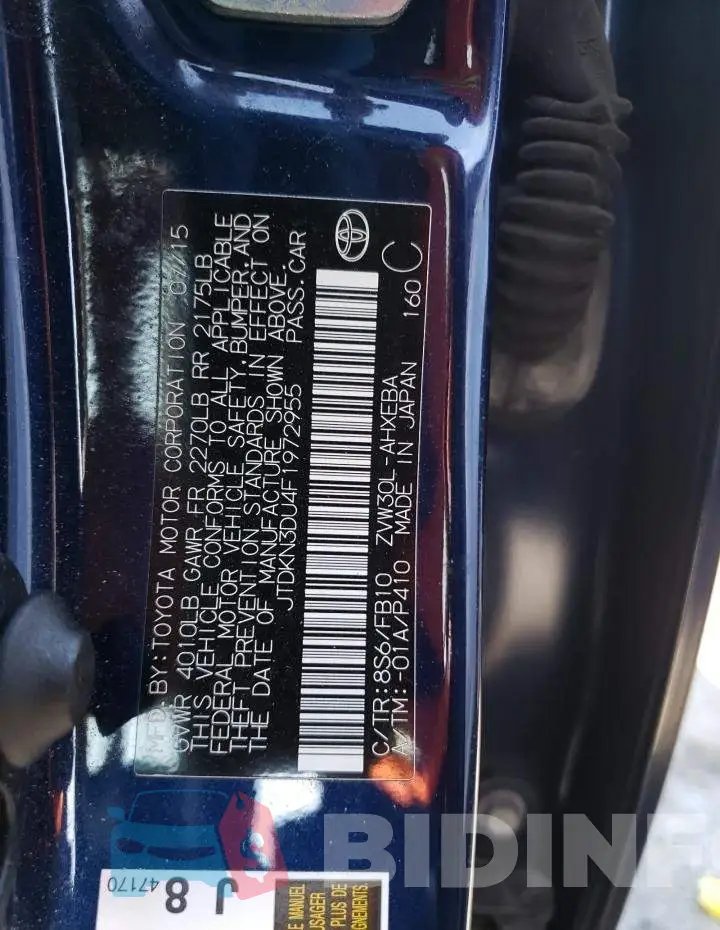 JTDKN3DU4F1972955 Photo# 10
