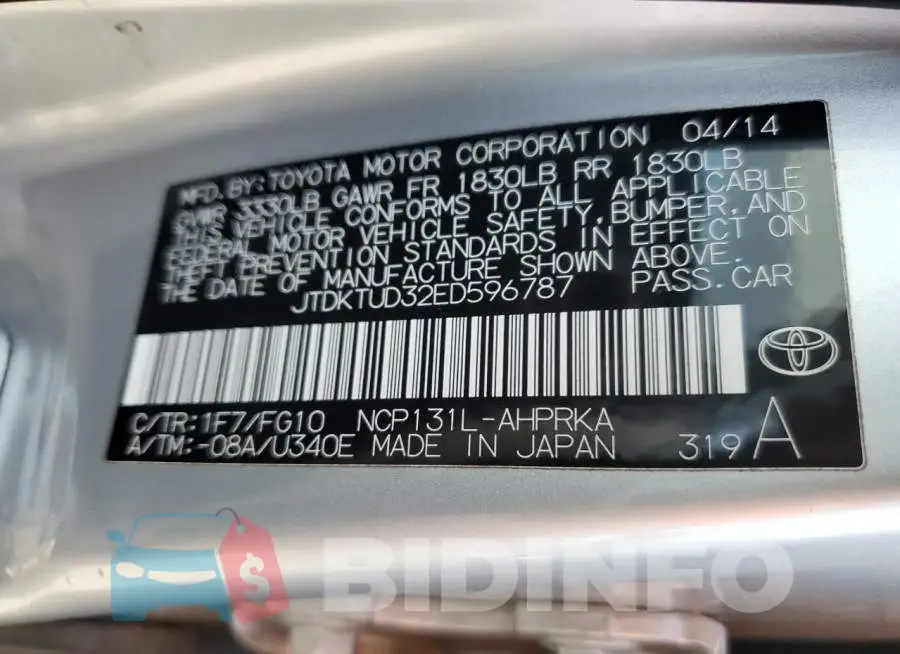 JTDKTUD32ED596787 Photo# 10