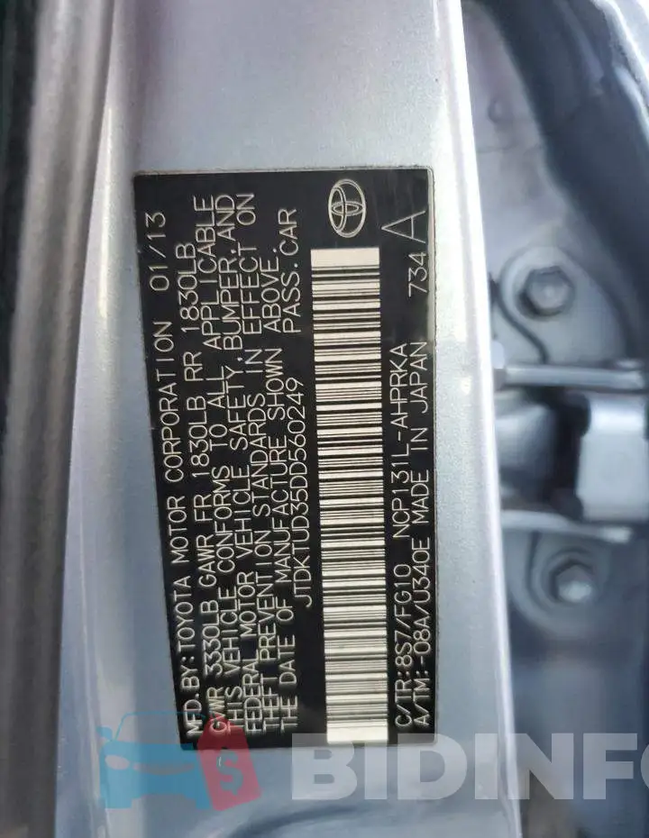 JTDKTUD35DD560249 Photo# 13