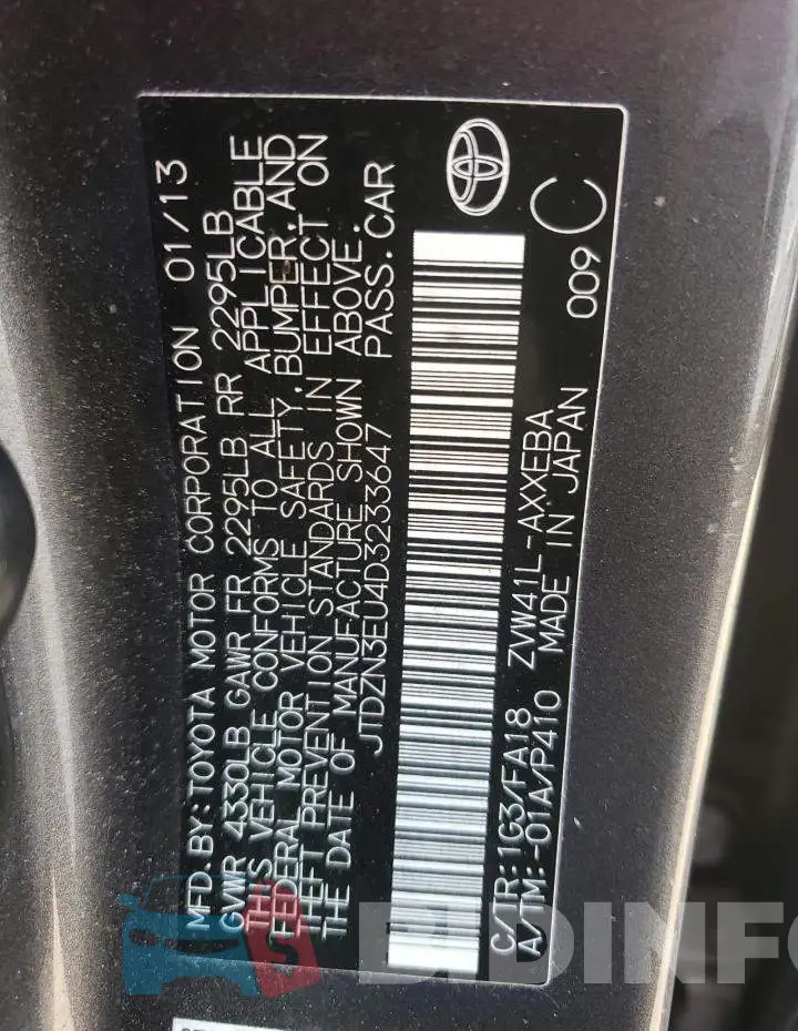 JTDZN3EU4D3233647 Photo# 10