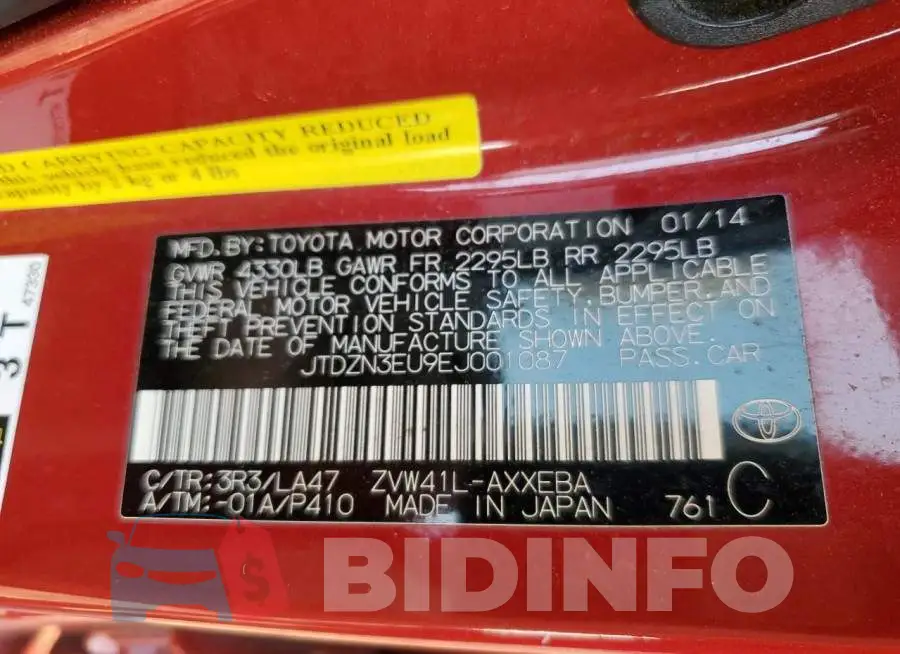 JTDZN3EU9EJ001087 Photo# 10