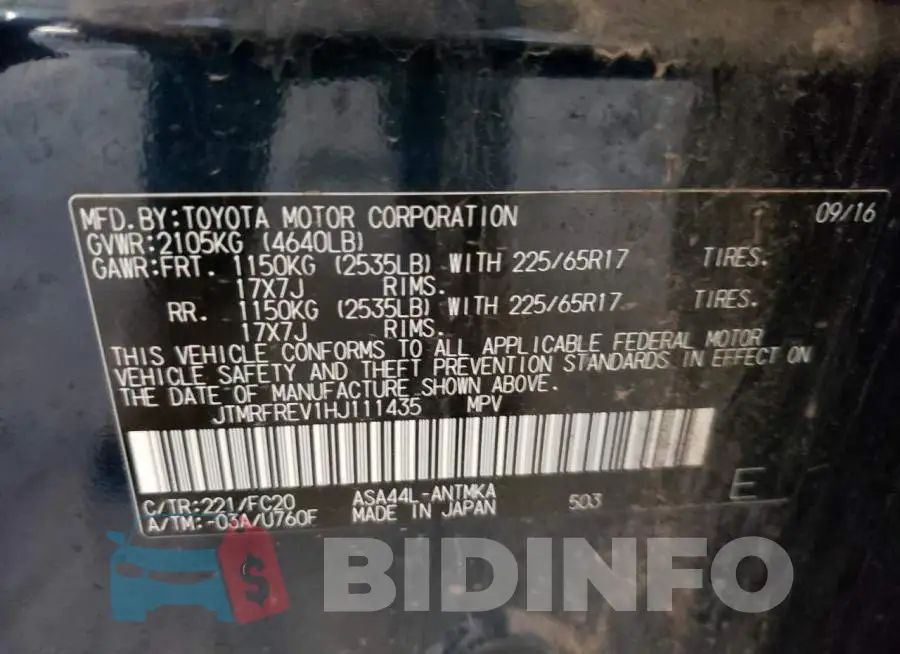 JTMRFREV1HJ111435 Photo# 10