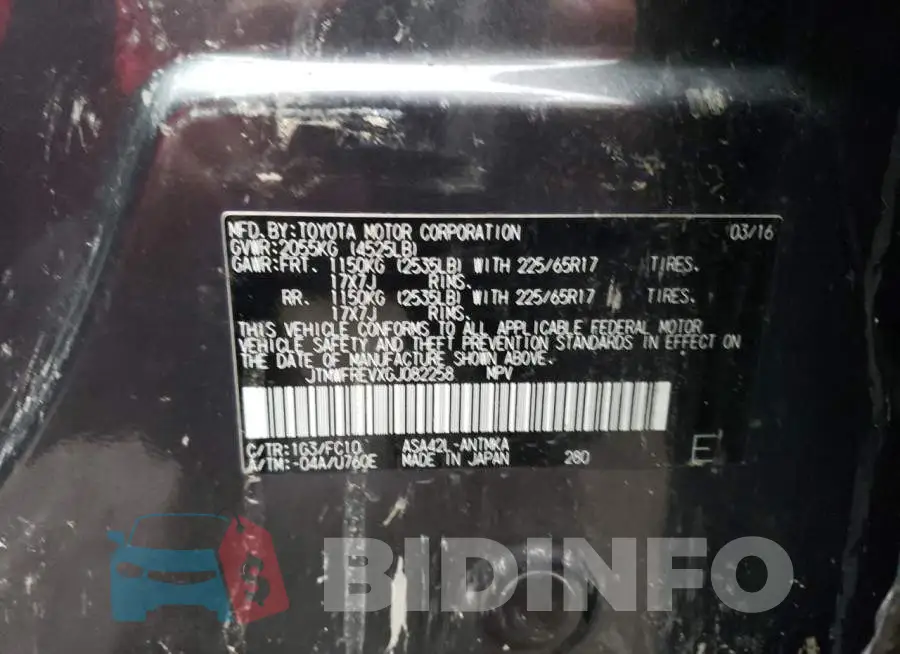 JTMWFREVXGJ082258 Photo# 10