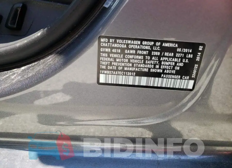 1VWBS7A37EC112012 Photo# 10