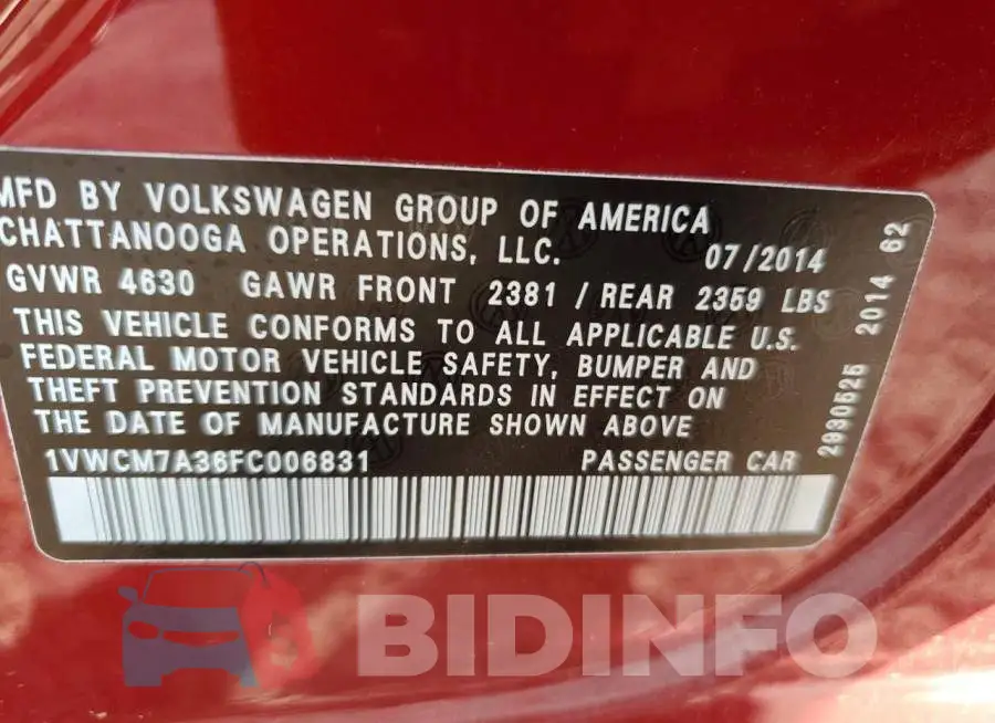 1VWCM7A36FC006831 Photo# 10