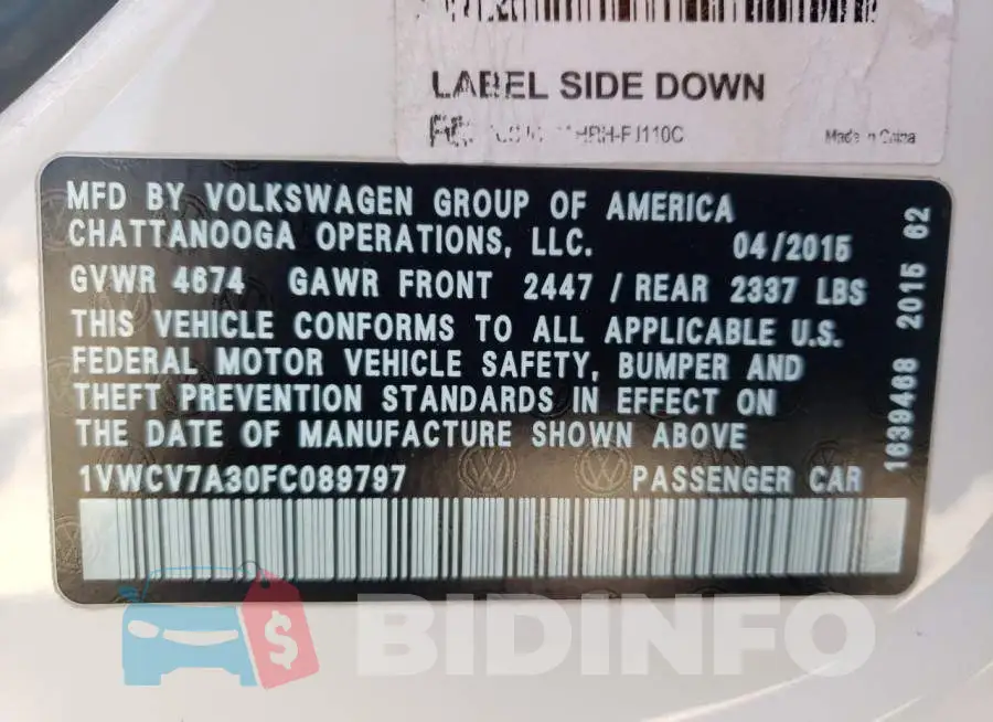 1VWCV7A30FC089797 Photo# 10