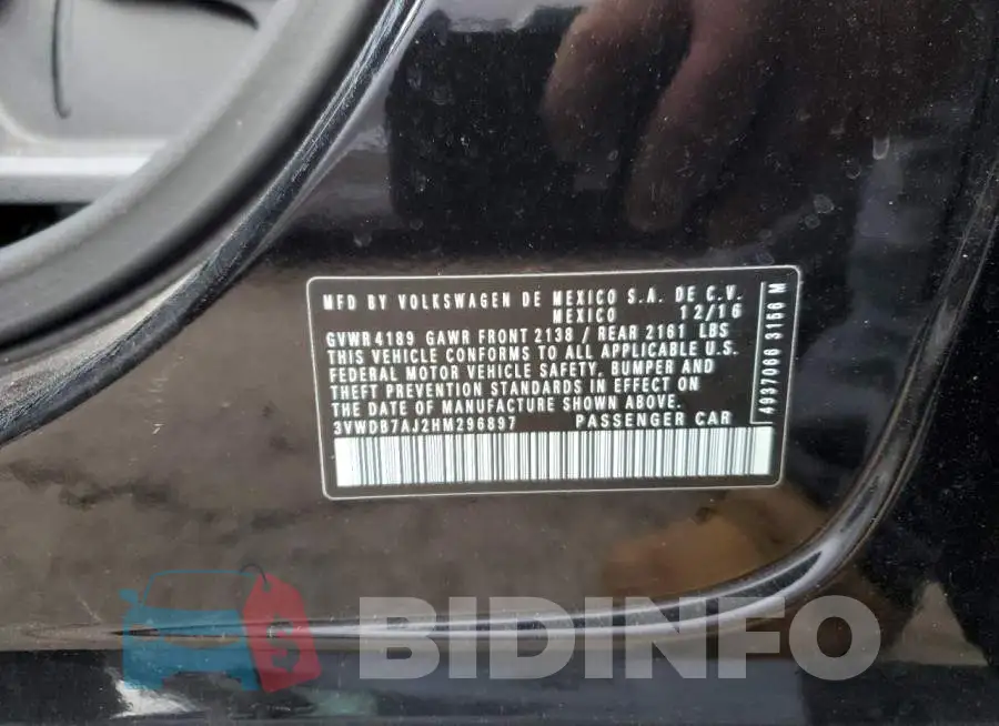 3VWDB7AJ2HM296897 Photo# 10