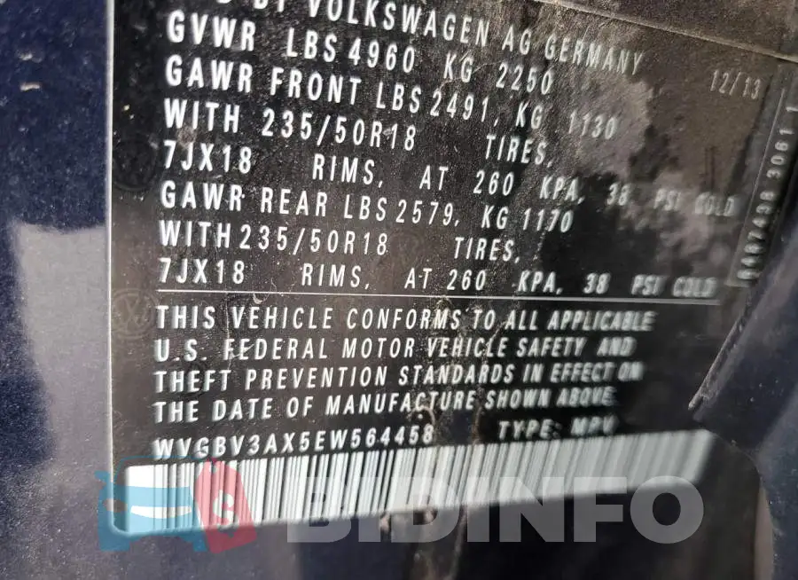 WVGBV3AX5EW564458 Photo# 10