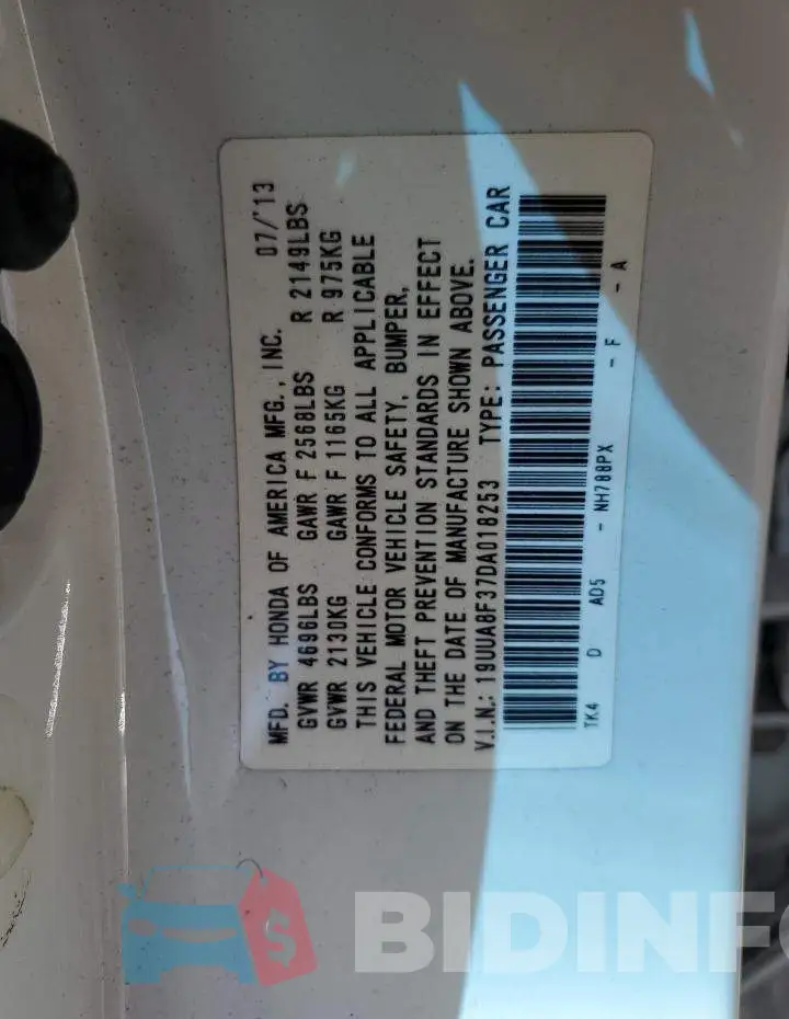 19UUA8F37DA018253 Photo# 10
