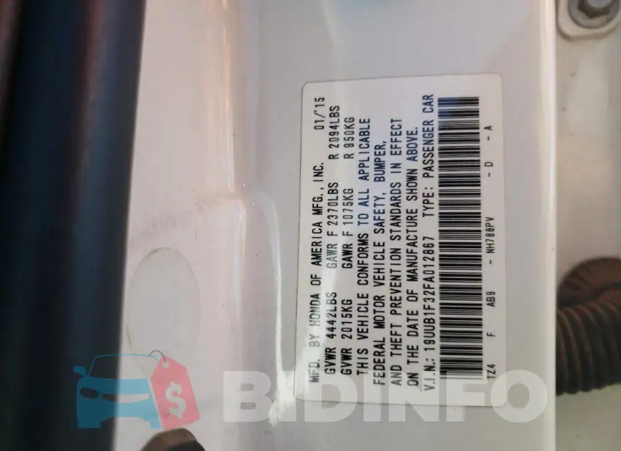 19UUB1F32FA012867 Photo# 10