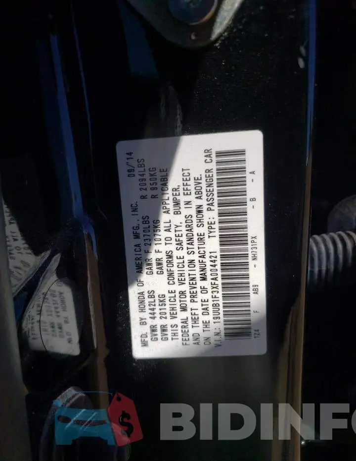 19UUB1F3XFA004421 Photo# 10