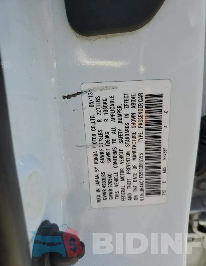 JH4KC1F55EC003196 Photo# 10