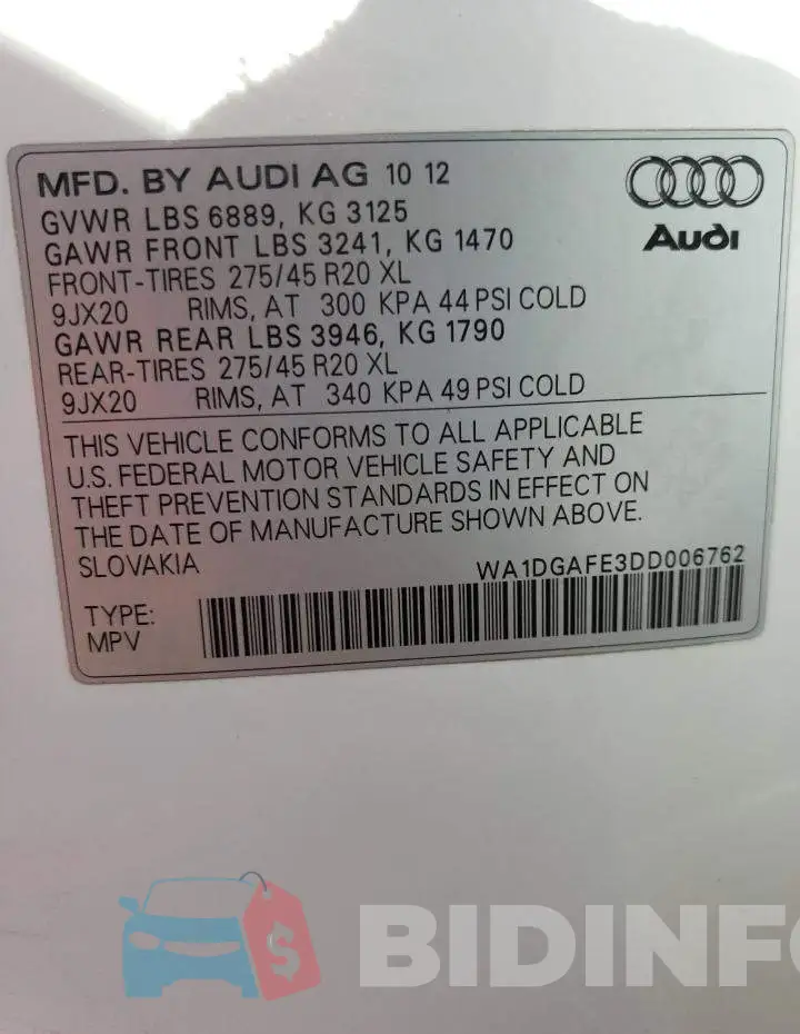 WA1DGAFE3DD006762 Photo# 10