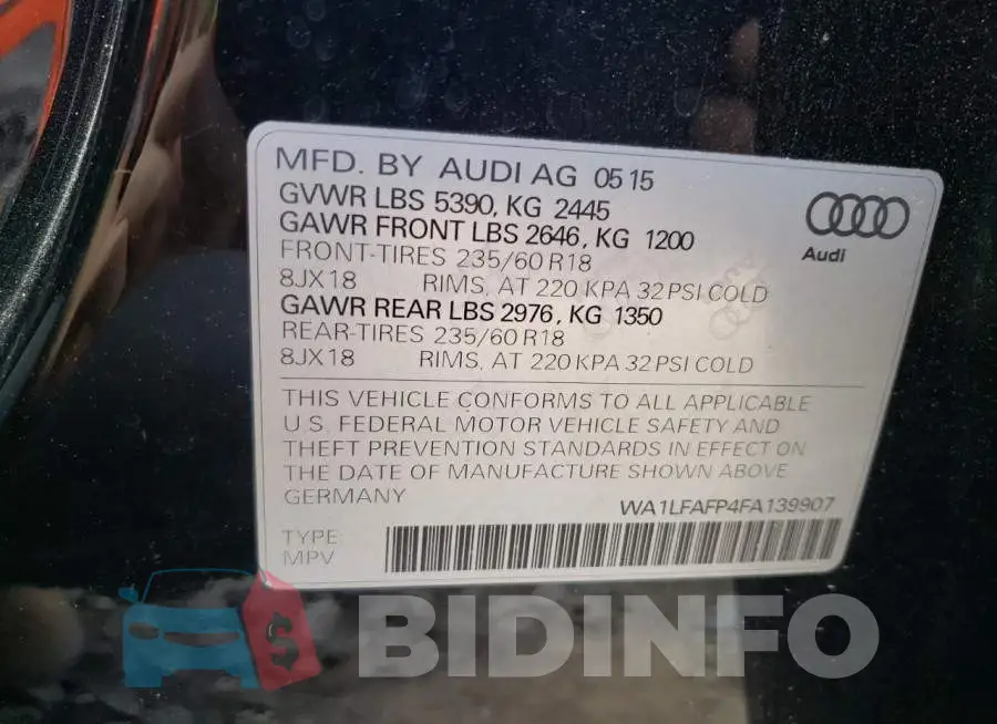 WA1LFAFP4FA139907 Photo# 10